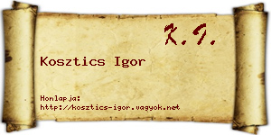 Kosztics Igor névjegykártya